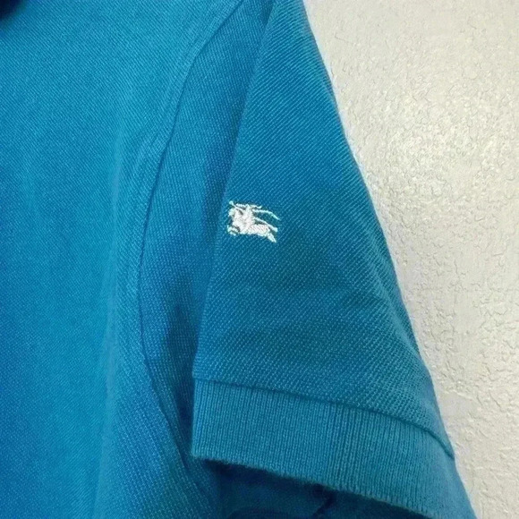 Burberry London Blue 100% Cotton Short Sleeve Polo Shirt Women's Size S - Picture 2 of 6